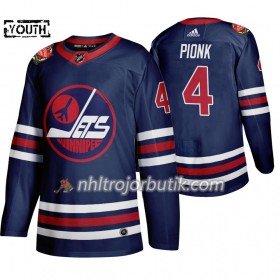 Barn Ishockey Winnipeg Jets tröja Neal Pionk 4 Adidas 2019 Heritage Classic Navy Authentic